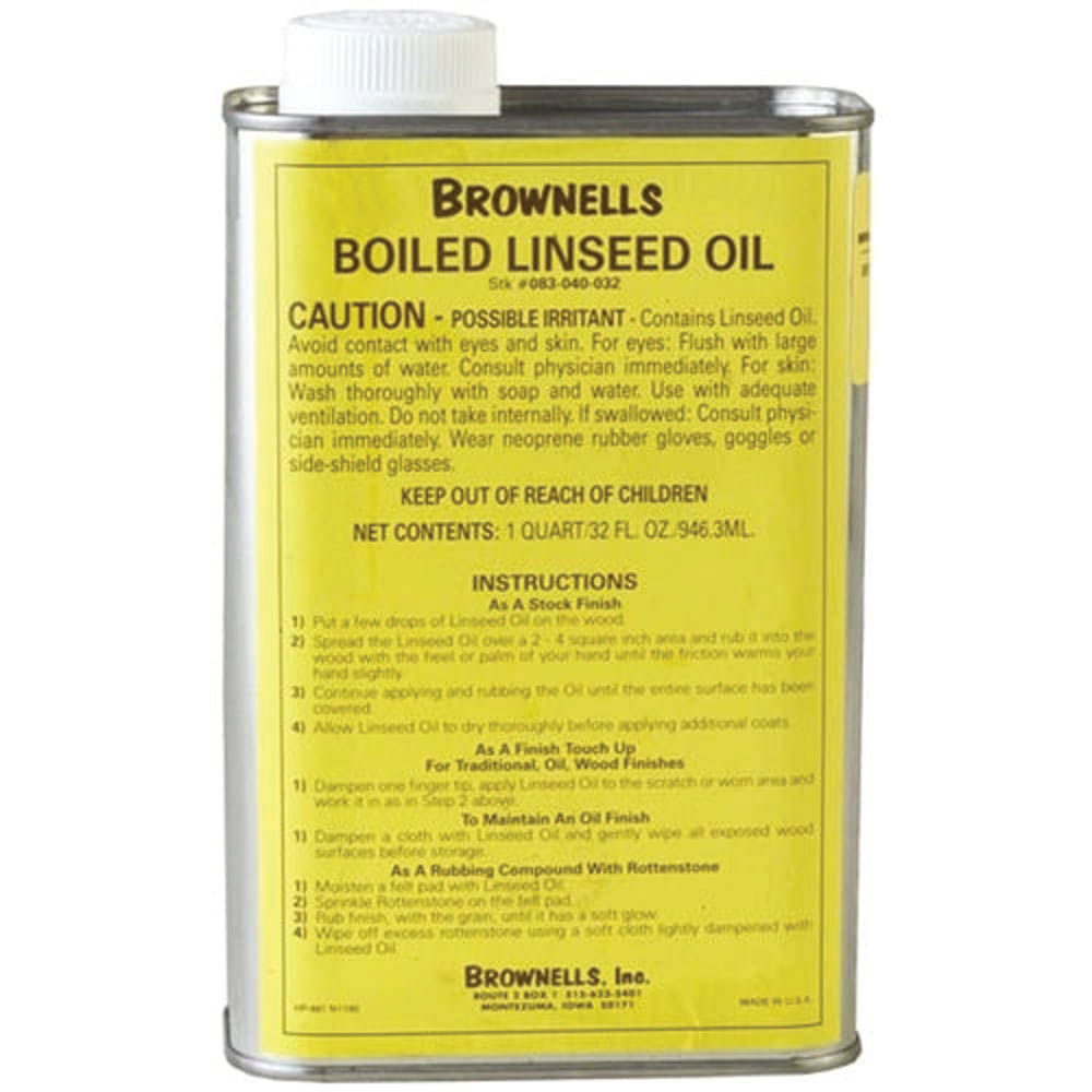 Brownells Boiled Linseed Oil, 1 qt Clear