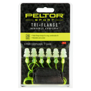 3M PELTOR Tri-Flange Reusable Earplugs 26 dB In The Ear Yllw