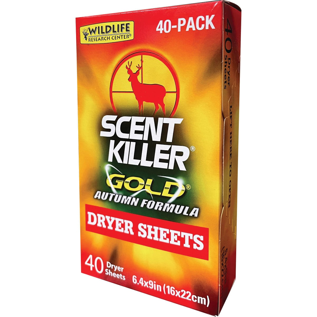 Wildlife Research Scent Killer Gold Autumn Formula 6.40" x 9" Dryer Sheet, Pack of 40