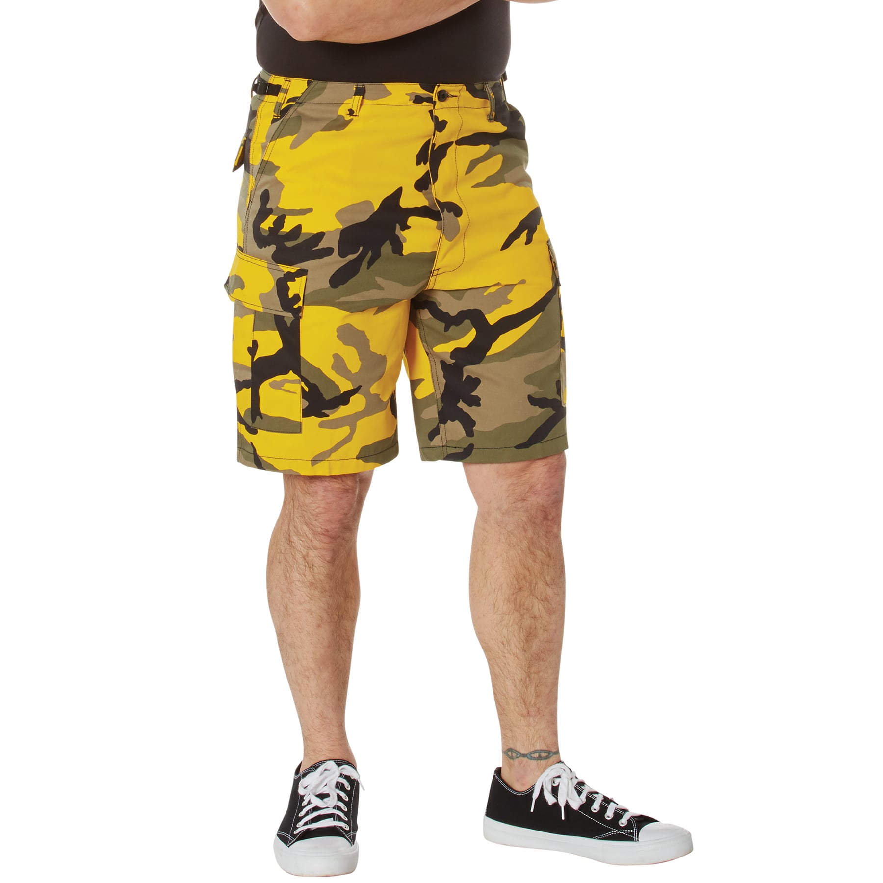 Rothco Colored Camo Bdu Shorts - Stinger Yellow Camo, Large