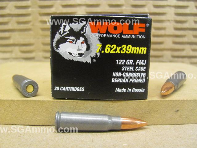 1000 Round Case – Wolf 7.62×39 122 Grain FMJ Ammo Made by UCW in Russia