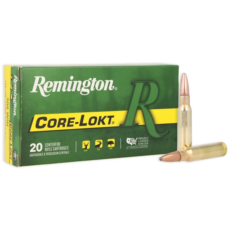 Remington Core-Lokt .308 Win Ammo 180 Grain PSP, 20rds - R308W3