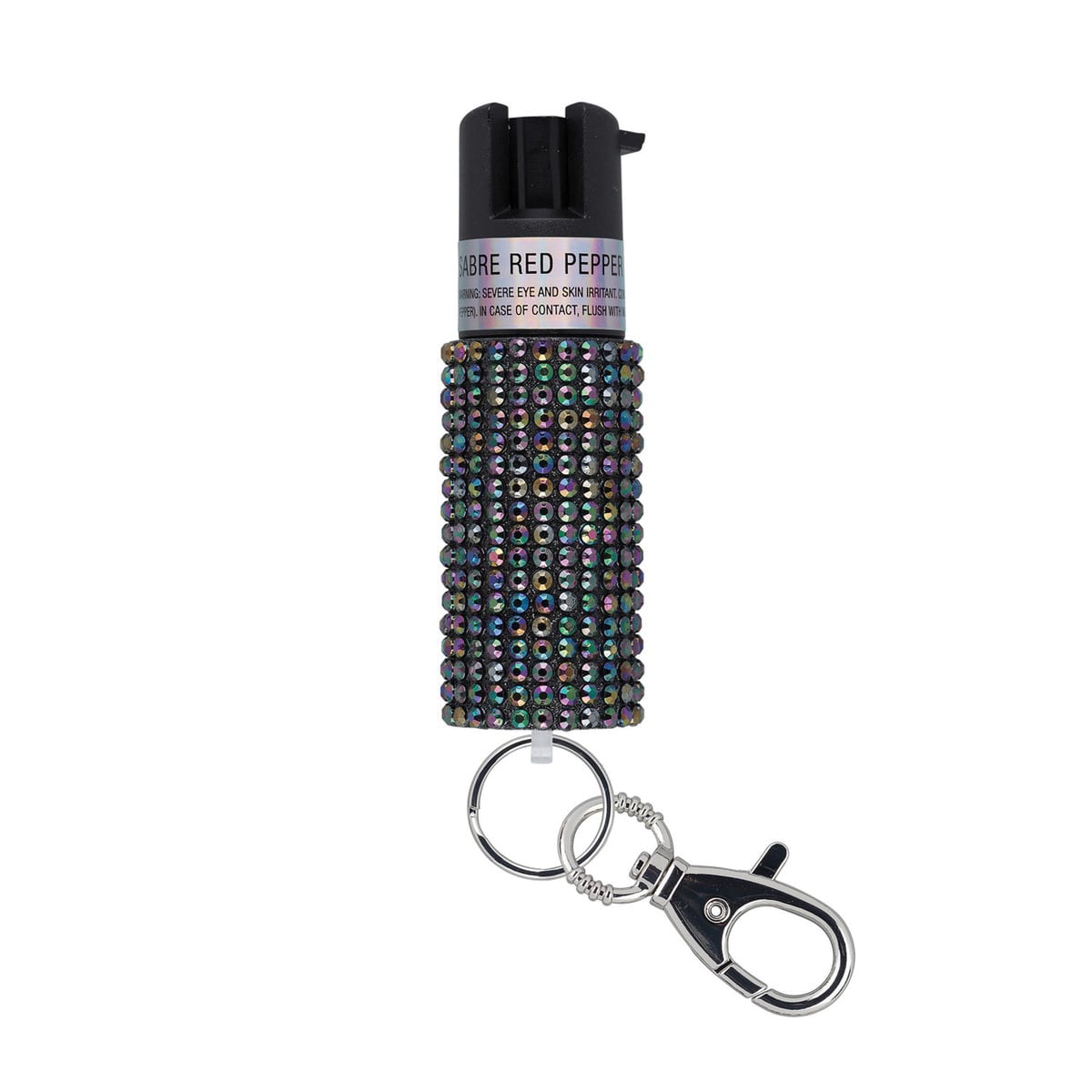 Sabre Pepper Spray w/Jeweled Design and Snap-Clip, 0.54 oz Black