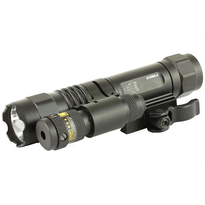 Leapers UTG Accushot Flashlight Fits Picatinny LED Weapon Flashlight with Adjustable Red Laser QD Mount, Black -  LT-ELP38Q-A