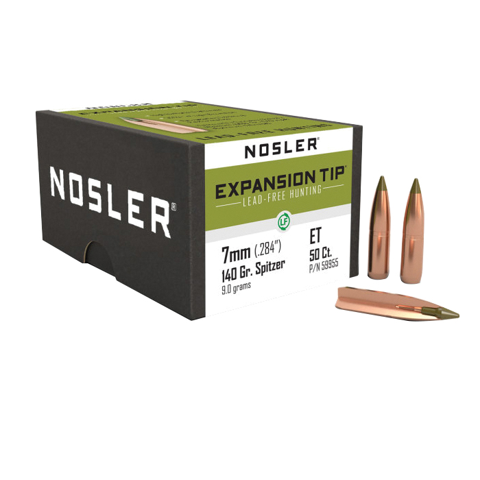 Nosler Expansion Tip 7mm CBTPT Rifle Bullet, 140 gr 0.284" 50rds
