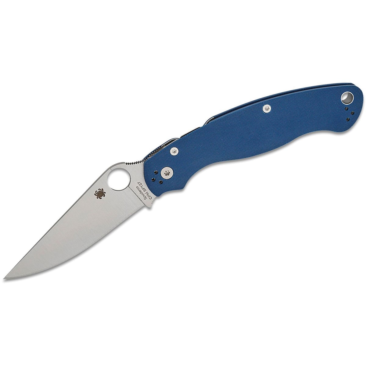 Spyderco Military 2 Folding Clip Point Knife, Cobalt Blue - C36GPCBL2