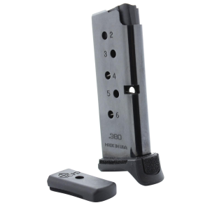 C-Products Handgun Magazine Ruger LCP1 & Ruger LCP2 .380 ACP High Gloss Black Carbon Steel 6/rd