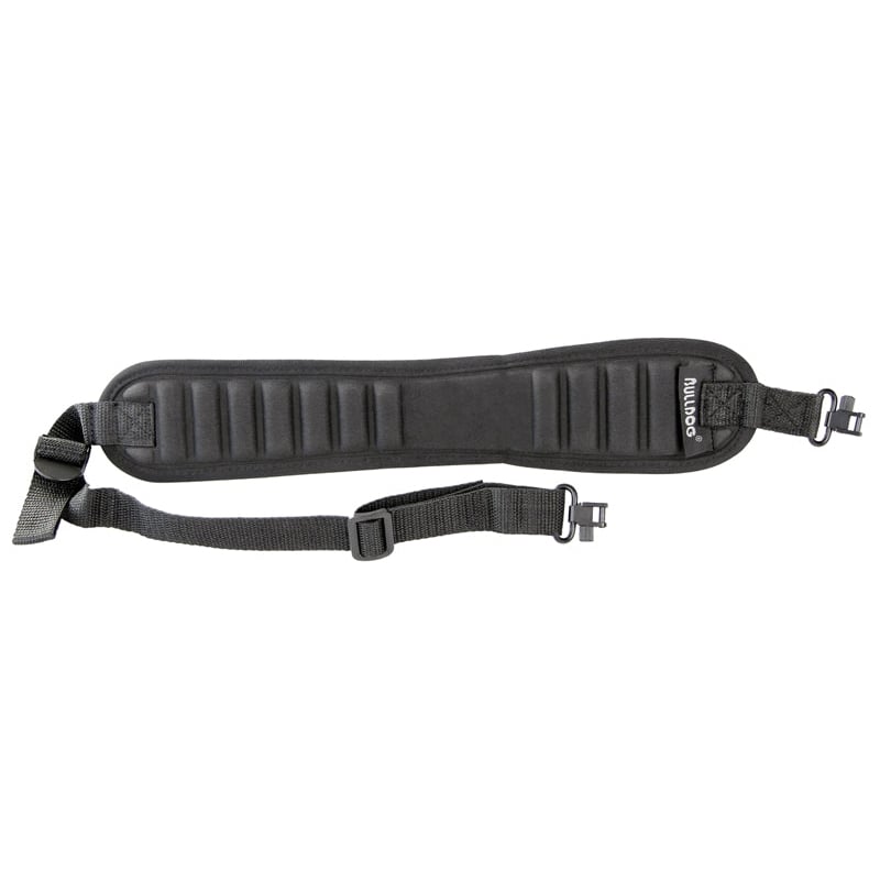 Bulldog Ribbed Rifle Sling w/Deluxe Locking Swivels, Black