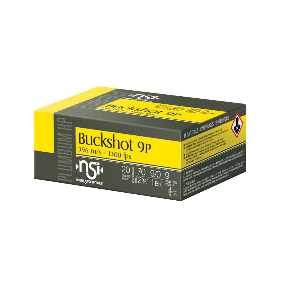 Nobel Sport Buckshot Law Enforcement 20 Gauge 2-3/4" #1 Buck 10rds