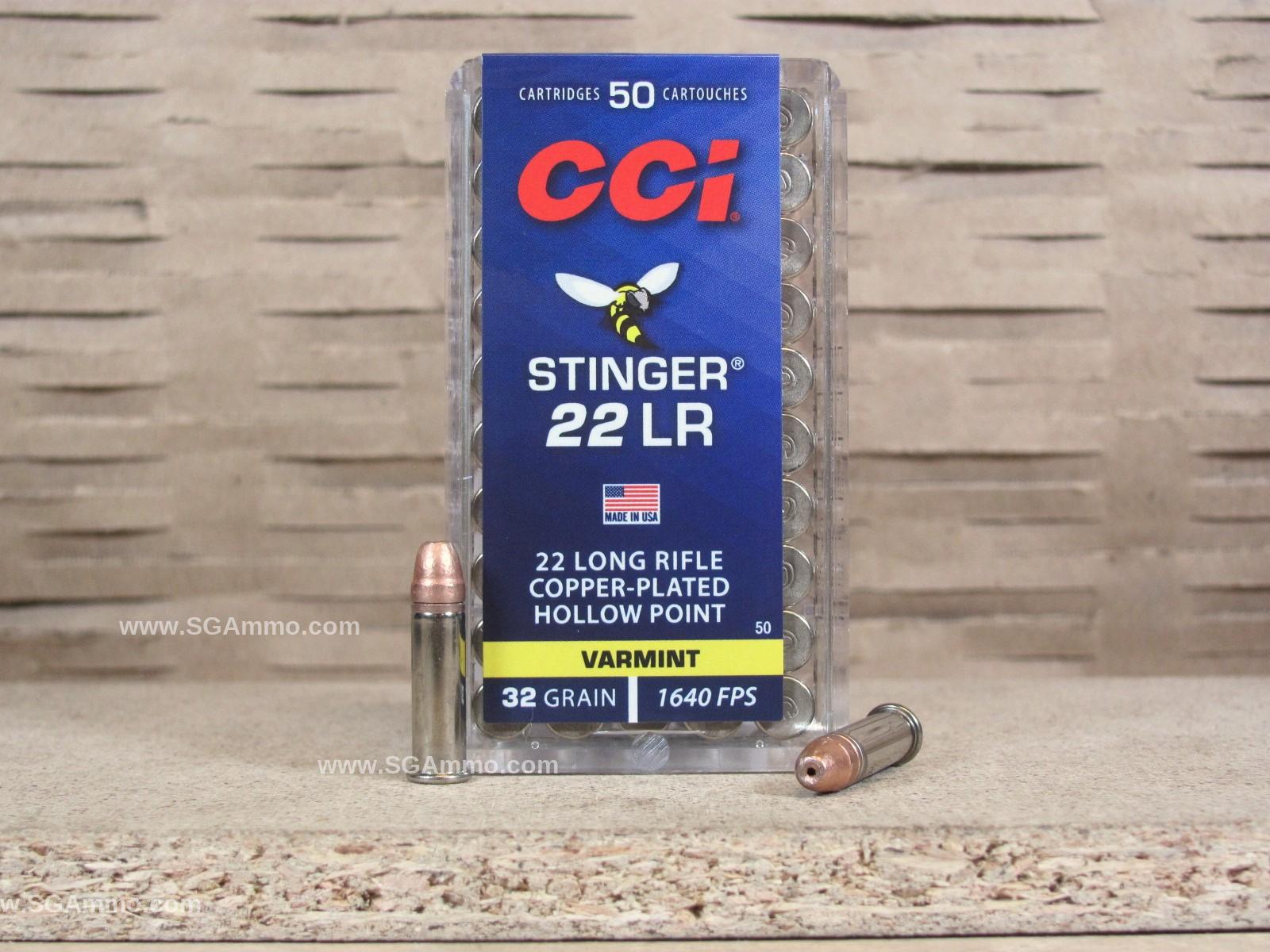 5000 Round Case – 22 LR CCI Stinger 32 Grain 1640 FPS Hyper Velocity Ammo – 0050