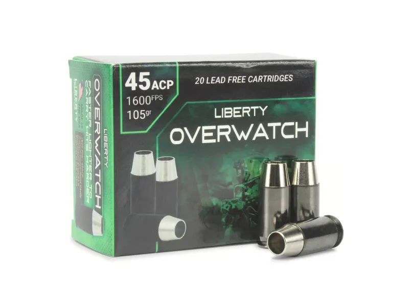 Liberty Overwatch 45 ACP 105 Grain Lead-Free Hollow Point Cavity (Box)