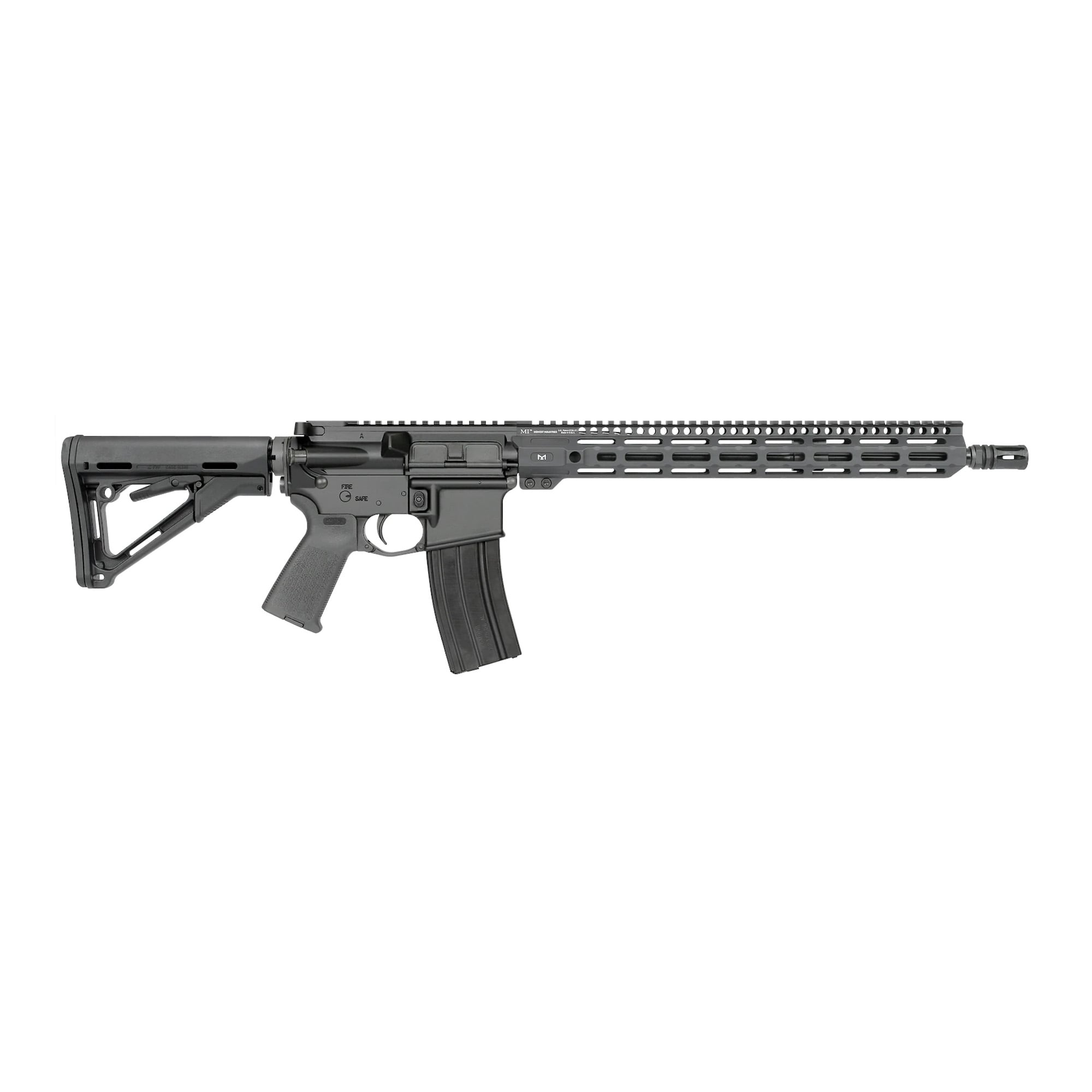 Midwest Industries MIFN16CRM15 Lightweight 223 Wylde 16″ 30+1 Black Hard Coat Anodized Rec with 16″ M-Lok Black 6 Position Magpul CTR Stock Black Magpul MOE Grip Right Hand - No Credit Card Fees - Low, flat rate shipping