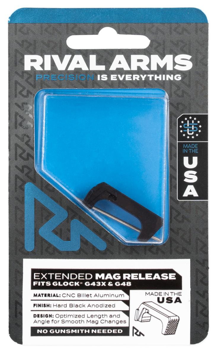 Rival Arms Extended Magazine Release for Glock Models 43/43X/48 – Black - No Credit Card Fees - Low, flat rate shipping
