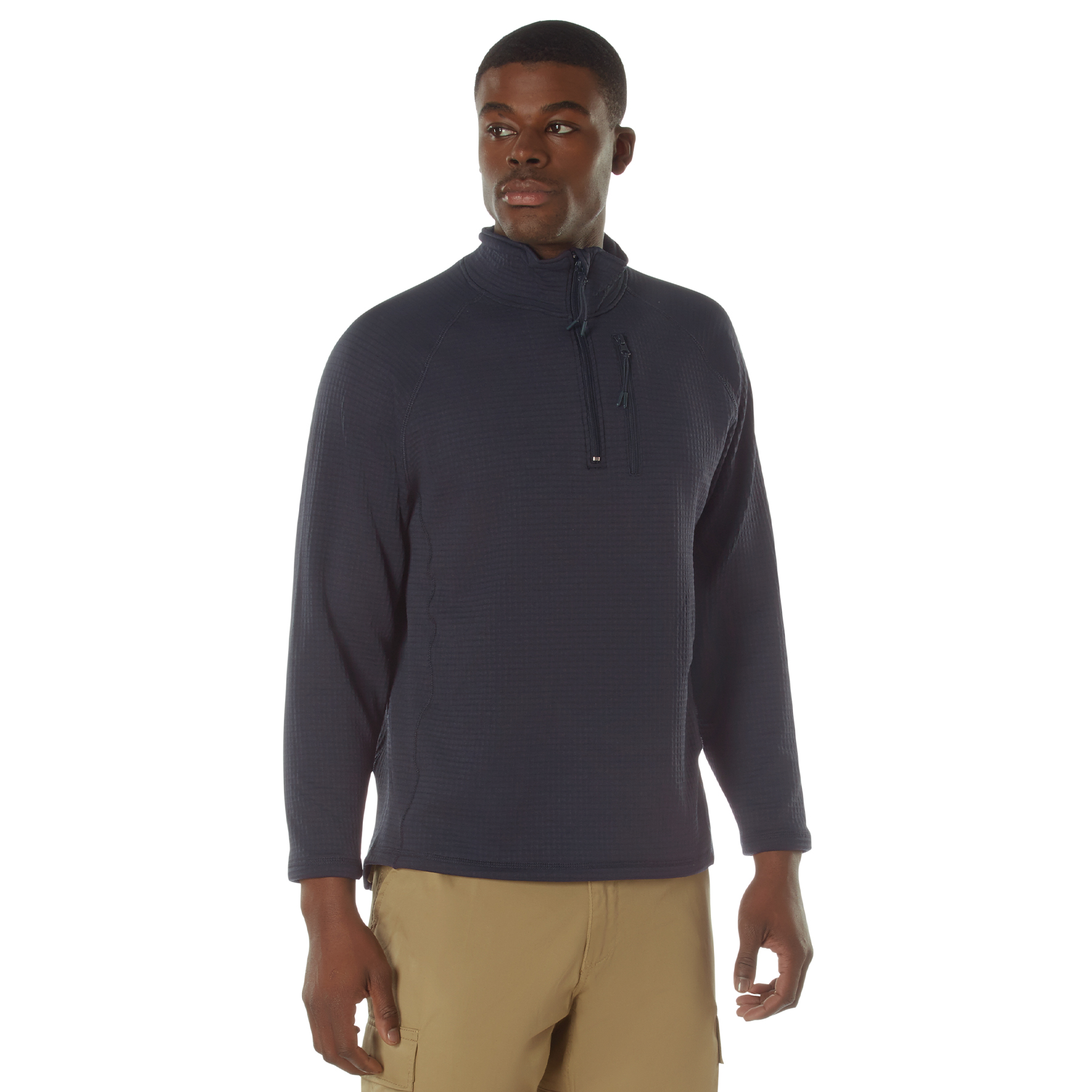 Rothco Grid Fleece Pullover - Midnight Navy Blue, X-Large