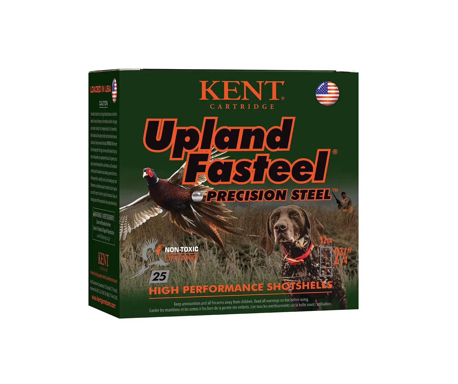 Kent Cartridge K122US326 Upland Fasteel 12Gauge 2.75" 1 1/8oz 6Shot 25 Per Box/10 Case