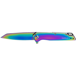 Kershaw Misdirect Assisted Opening Pocket Knife 3" Reverse Tanto 4Cr14MoV Rainbow Blade Stainless Steel Handle Rainbow