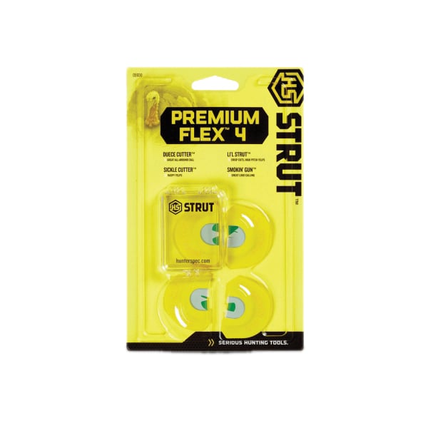 HS Strut Premium Flex-4 4-Piece Diaphragm Turkey Mouth Call, Yellow
