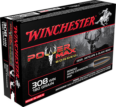 Winchester Ammo X3086BP Power Max Bonded 308 Win 180 gr 2620 fps Bonded Rapid Expansion PHP