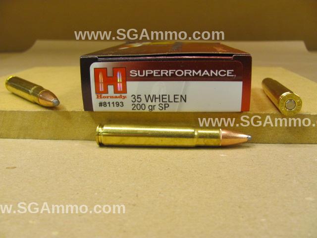20 Round Box – 35 Whelen 200 Grain SP Hornady Superformance Ammo – 81193