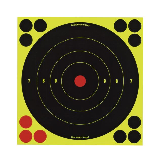 Birchwood Casey Shoot-N-C 8in Round Bullseye Target 30 pk w/ 120 Pasters