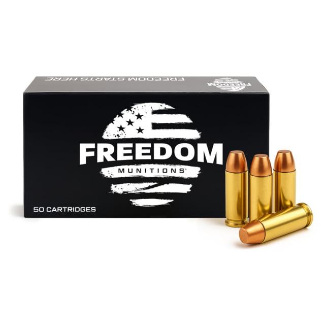 Freedom Munitions .357 Magnum 158 Grain Flat Point Brass Pistol Ammo 50 Rounds
