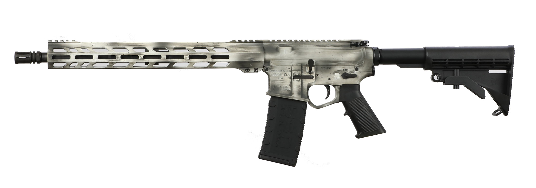 Wise Arms WA-15B 5.56mm AR Rifle - White/Grey, 16"