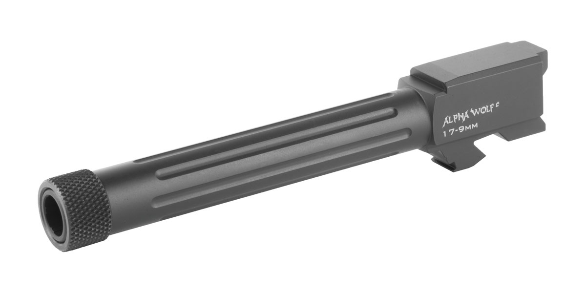 Lone Wolf Alpha Wolf Threaded Fluted Barrel For Glock 17 Gen 1-4, Black Nitride - AW-17TH