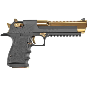 Magnum Research Desert Eagle Mark XIX L6 Series 44 Remington Magnum Pistol 6" Barrel 8+1 Round Gold Slide Black Grip Black Frame