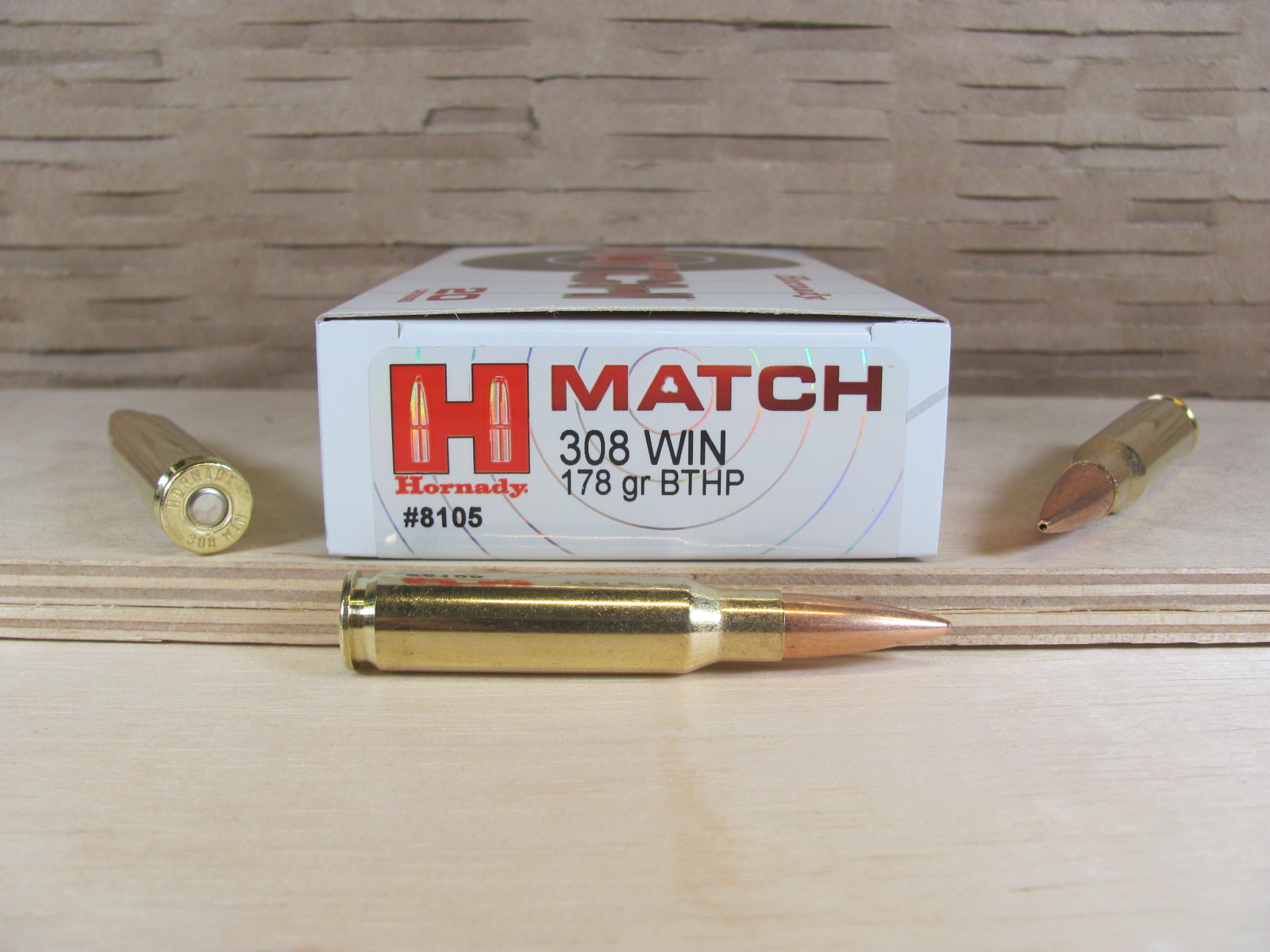 200 Round Case – 308 Win Hornady 178 Grain BTHP Match Ammo – 8105