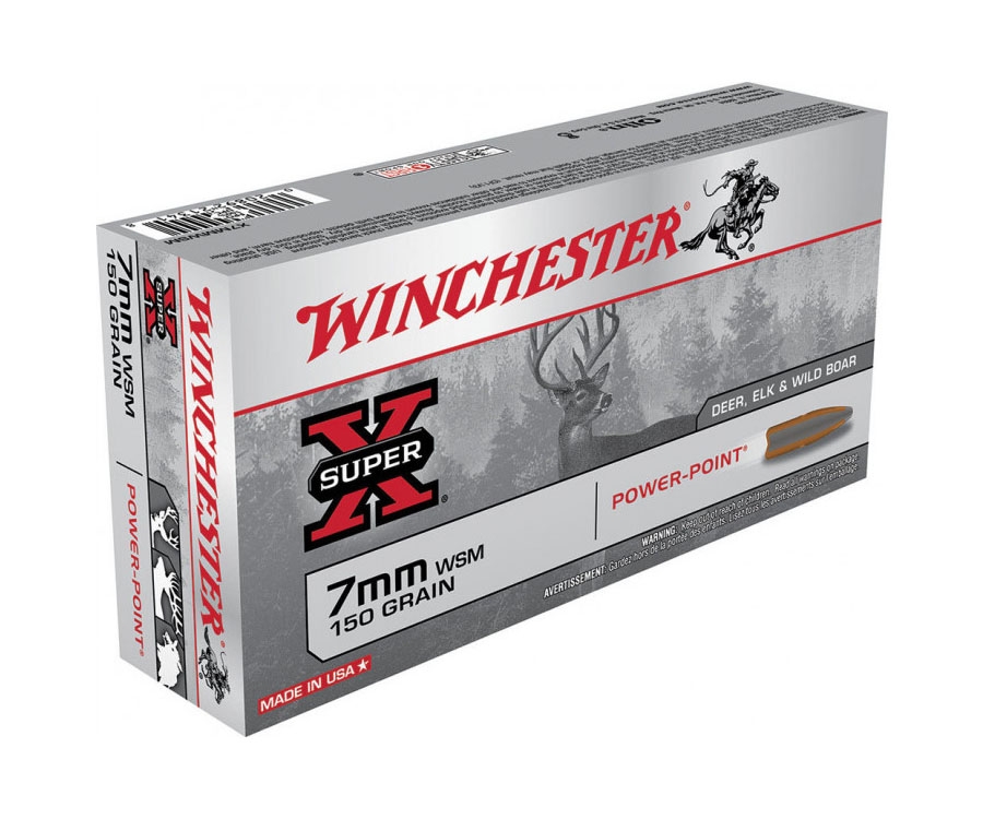 Winchester 7mm Winchester Short Magnum 150gr Power Point Ammunition 20rds - X7MMWSM