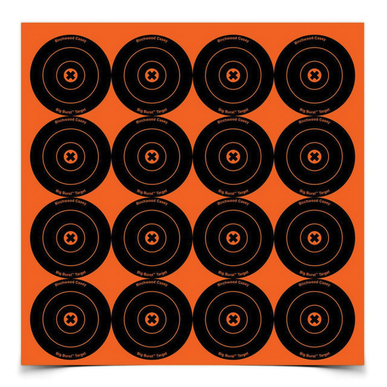 Birchwood Casey Big Burst 3" Self-Adhesive Revealing Bullseye Target, Orange/Black, 3/pack - 36348