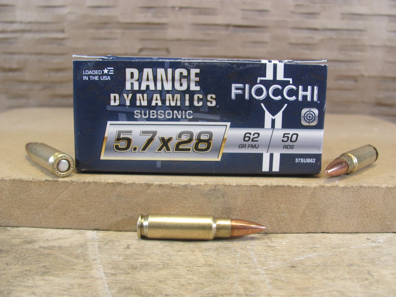 50 Round Box – 5.7×28 Subsonic 62 Grain Fiocchi Range Dynamics Ammo – 57SUB62