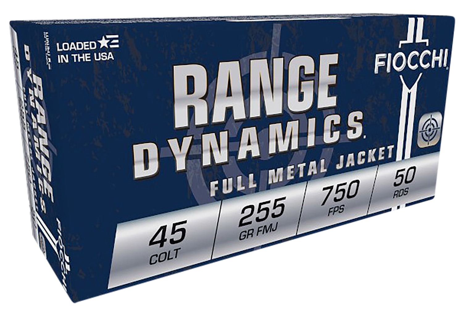 Fiocchi Range Dynamics .45 Colt 225gr Copper Metal Jacket Ammo, 50rds - 45LCCMJ