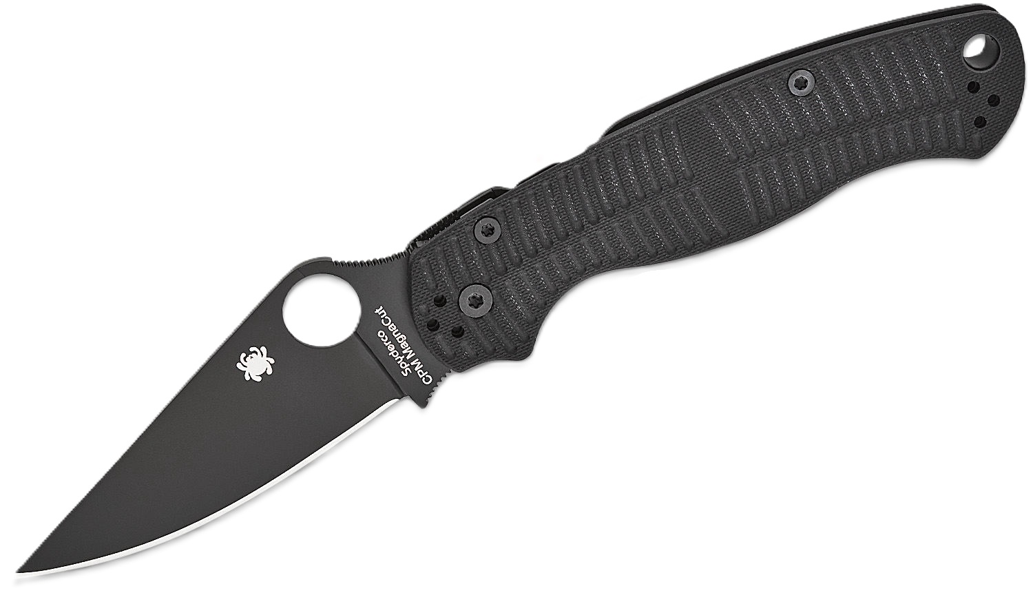 Spyderco Para Military 2 Salt Folding Clip Point Knife, Black - C81GMCBKP2