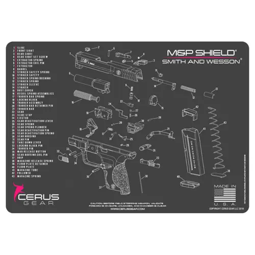M SHIELD SCHEMATIC PROMAT - CHARCOAL GRAY/PINK