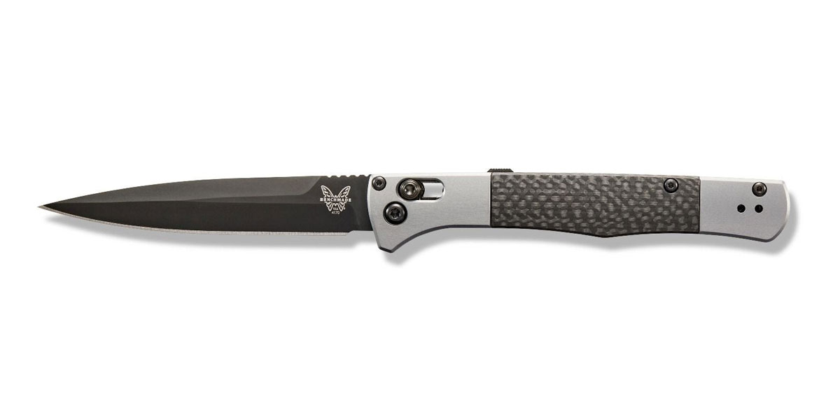Benchmade Auto Fact Folding Spear Point Knife, Gray/Black - 4170BK