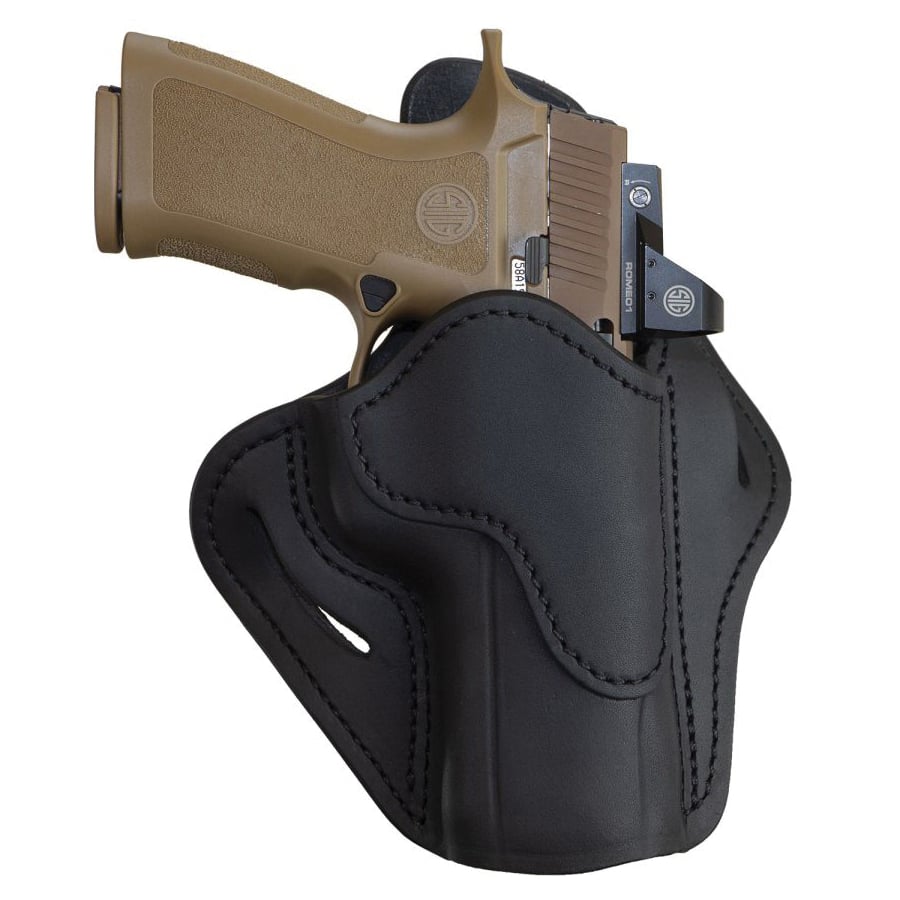 1791 Gunleather Optic Ready Sig P320 Leather OWB Holster Left 2.40, Stealth Black - ORBH24SBLL