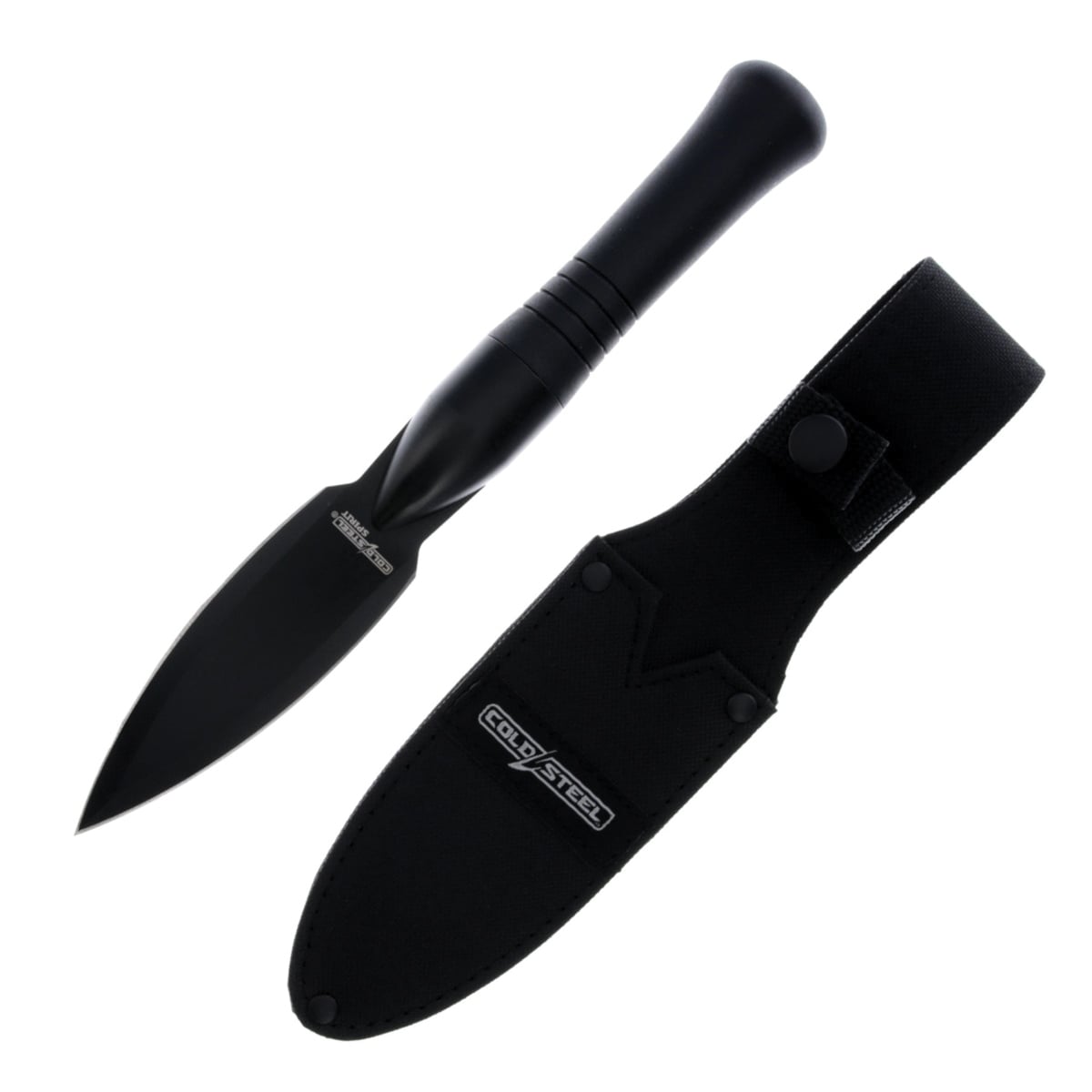 Cold Steel Spirit Spear Head Fixed Blade Knife Spear Point Black - Durable Construction, Ideal for Bushcraft and Survival - CS-TH-FS01NZ