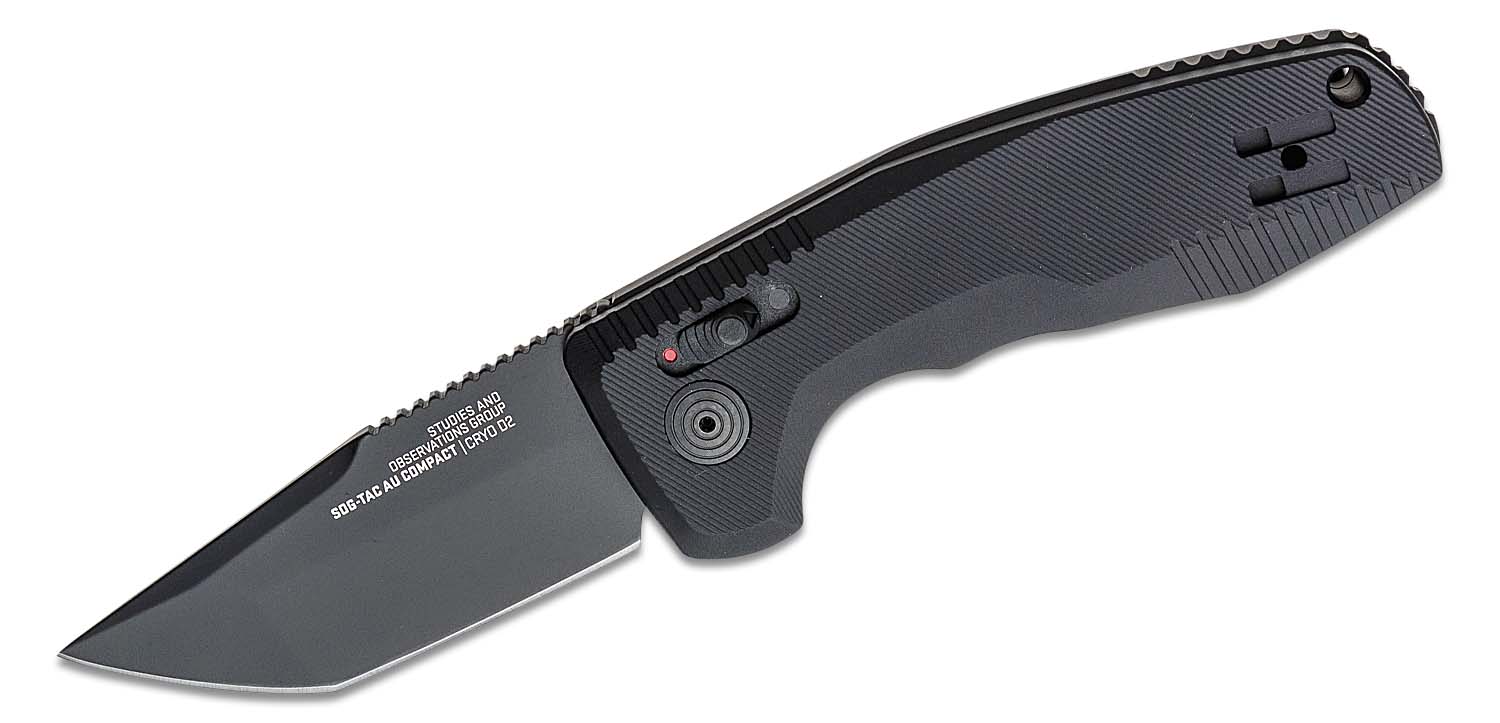 SOG Knives SOG-TAC AU Compact Folding Knife Tanto, Black - SOG15-38-09-57