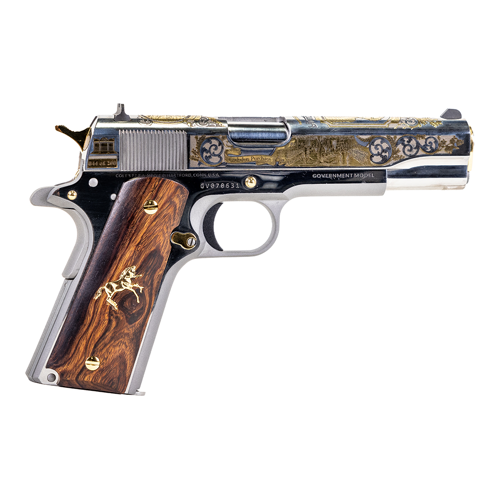 Colt 1911 Lost State Series Gadsden 5" 45acp 8rd Pistol, SS / Gold Engraved 1 of 200 - SKC-LSA-GADS-45