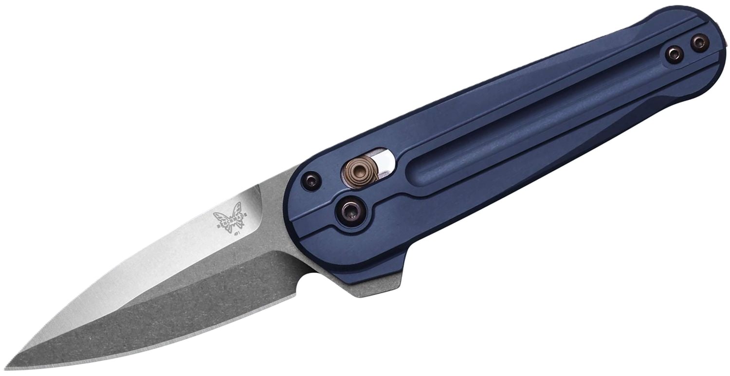 Benchmade Lowden Folding Spear Point Knife, Crater Blue - 491
