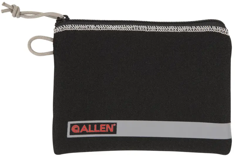 Allen 3626 Pistol Pouch Black Polyester w/Lockable Zippers, ID Label Fleece Lining Holds Compact Size Handgun 5" L x 7" W Interior Dimensions