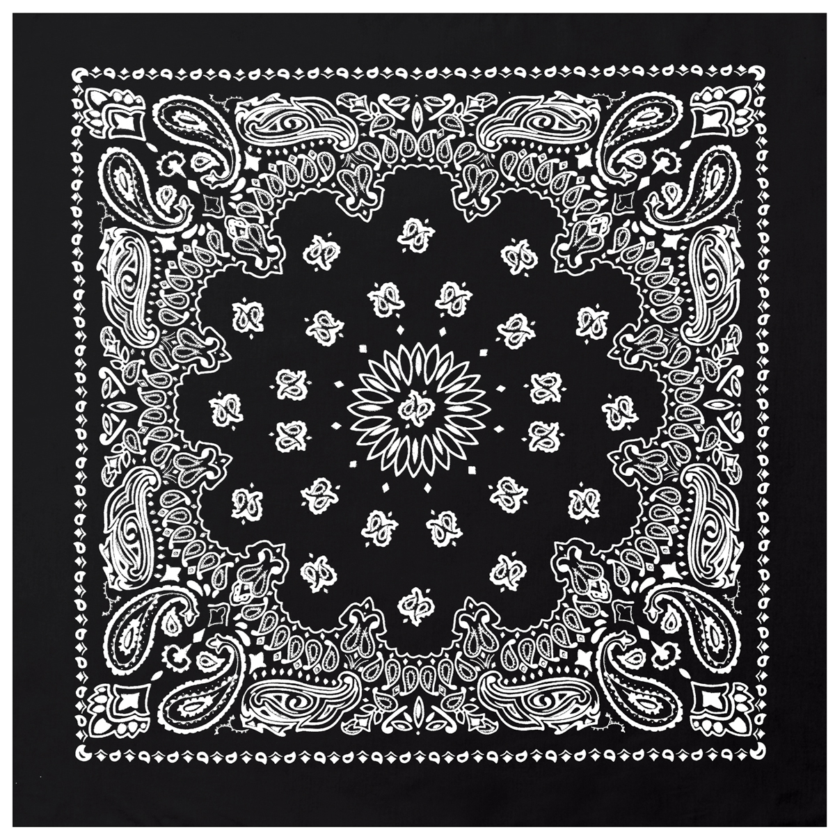 Rothco Trainmen Paisley Bandana Extra-Large - 27 X 27, Black