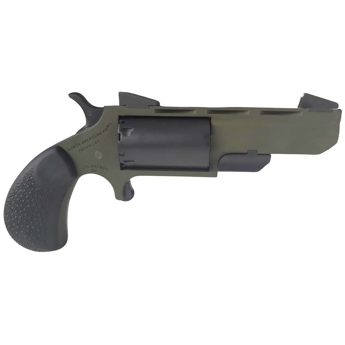 North American Arms Huntsman Conversion .22LR/.22 Magnum Revolver 2" 5rds, OD Green - NAA-TGH-CB