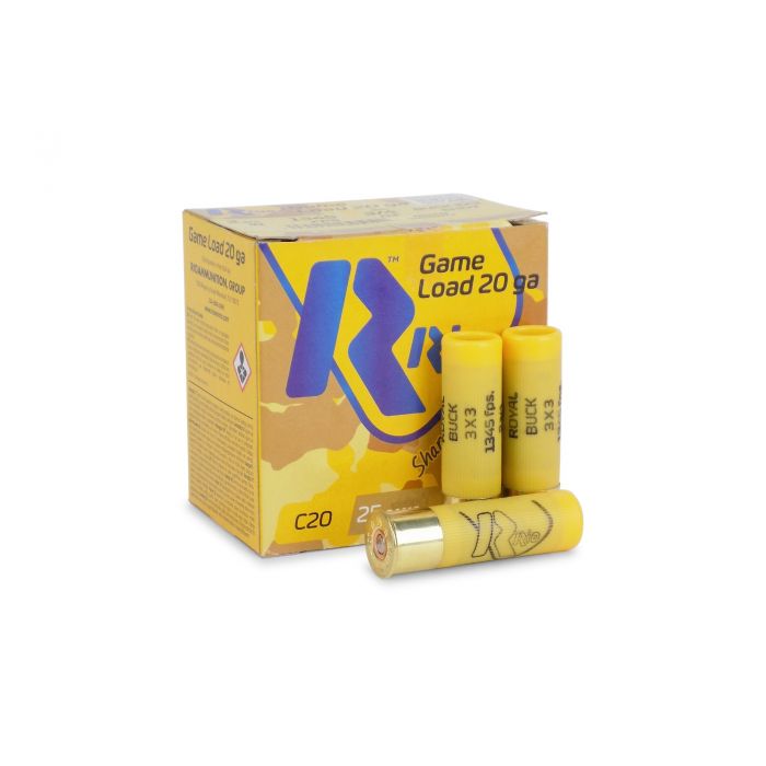 Rio Royal Buck 9P 20ga Buckshot 2.75 inch Shotgun Shells – 1Buck | 1345 fps | 25rd Box - No Credit Card Fees - Low, flat rate shipping