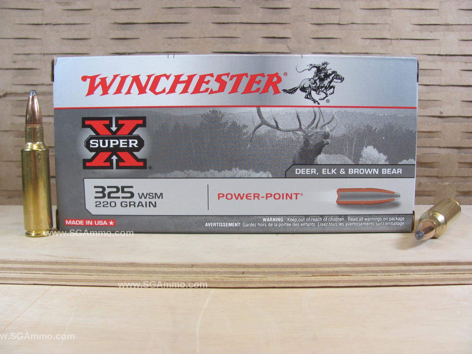 20 Round Box – 325 WSM 220 Grain Winchester Power Point Ammo – X325WSM
