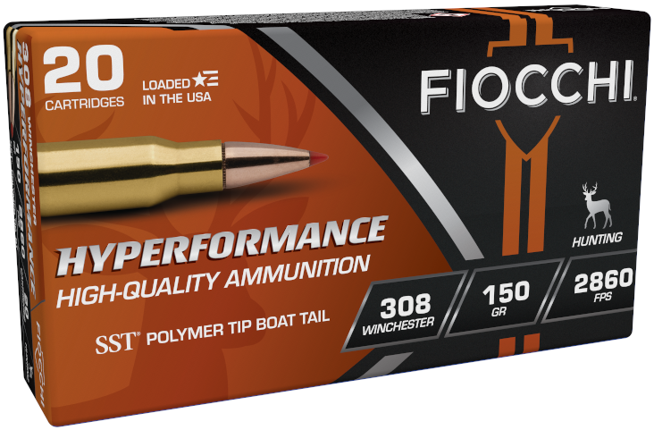 Fiocchi Hyperformance .308 Win 150gr. SST Polymer Tip BT Rifle Ammo, 20rds - 308HSA