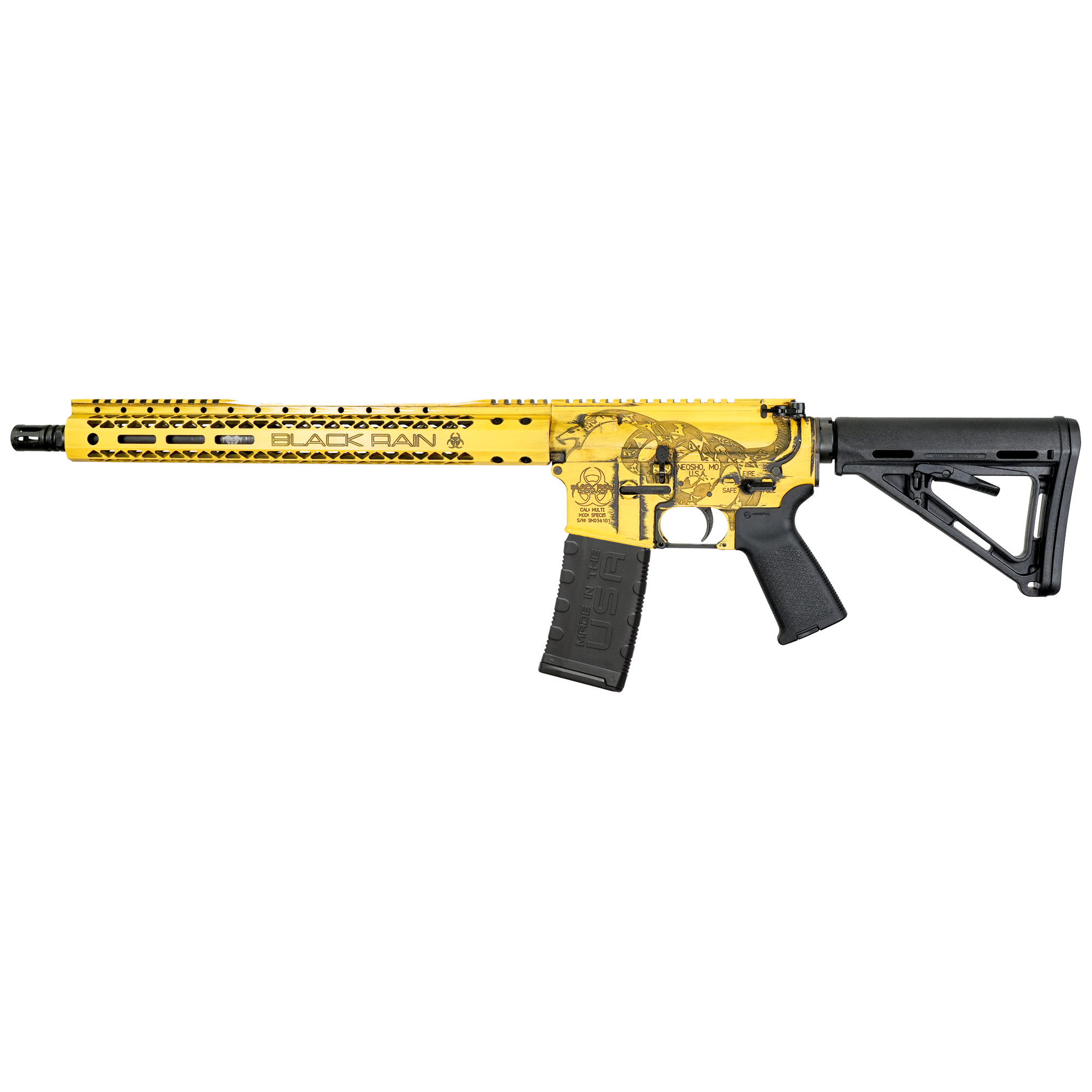 Black Rain Ordnance .223 Remington AR Rifle with 16" Barrel, Orange, Black - BROPATGADSDEN