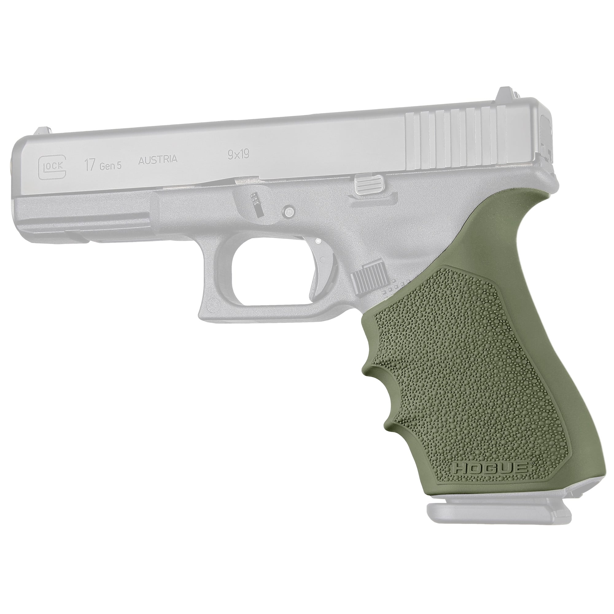 Hogue HandALL Beavertail Grip Sleeve, Fits Glock Gen 1-2-5 17, 17L, 19X, 34, 34MOS, OD Green