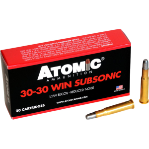 Atomic Ammunition 00410 Subsonic 30-30 Win 165 GRLead Round Nose Flat Point 20 Per Box